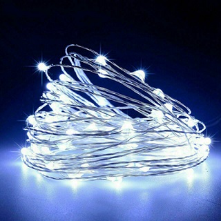 10 meters LED Battery Micro Rice Wire Copper Fairy String Lights Party WHITE